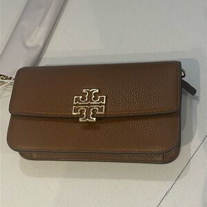 Tory Burch Britten Chain Wallet & Wristlet (never used)